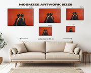 Alternate view of Elegant Black Couple Red Background Black love wall art canvas print