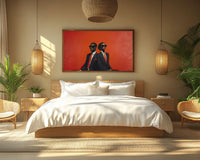 Vibrant abstract canvas art featuring bold colors and shapes, perfect for African American wall art enthusiasts.