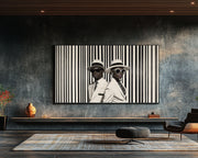 Black Couple Modern Monochrome cultural wall decor print by MoomZee Artwork