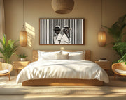 Black Couple Modern Monochrome Black love wall art artwork by MoomZee Artwork