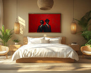 Vibrant african american wall art featuring a bold and colorful abstract design on canvas, adding style to any space.