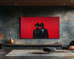 Bold Black Couple Red Canvas Wall Art