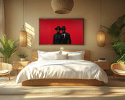 Bold Black Couple Red Black love wall art artwork view
