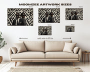 Alternate view of Modern Black Couple Geometric Black love wall art canvas print