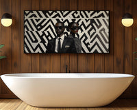 Colorful abstract canvas art featuring vibrant shapes, perfect as African American wall art for modern decor.