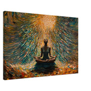Black Woman Meditation African American wall art canvas print by MoomZee Artwork