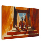 Meditating Black Man Geometric African American Wall Art