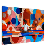 Abstract meditation canvas art featuring vibrant colors and patterns, perfect as african american wall art for serene spaces.