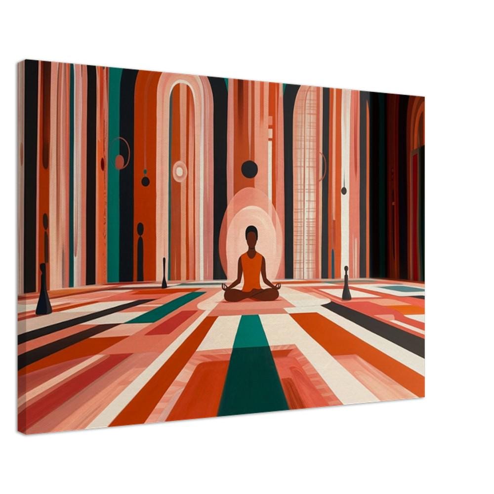 Modern meditative abstract canvas featuring vibrant colors, perfect for enhancing any space with African American wall art style.