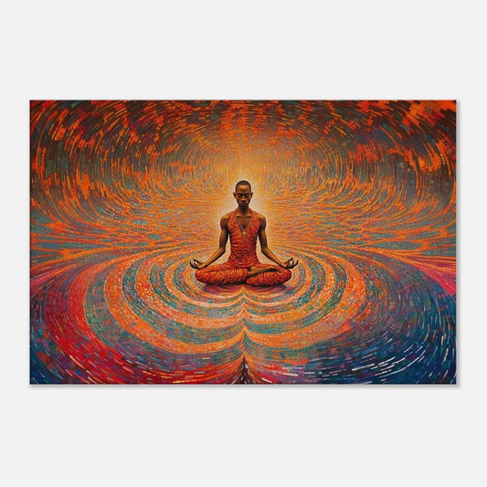 African American Meditation Canvas - Spiritual Wall Art for Living Room or Office - Gift for Yoga Lovers