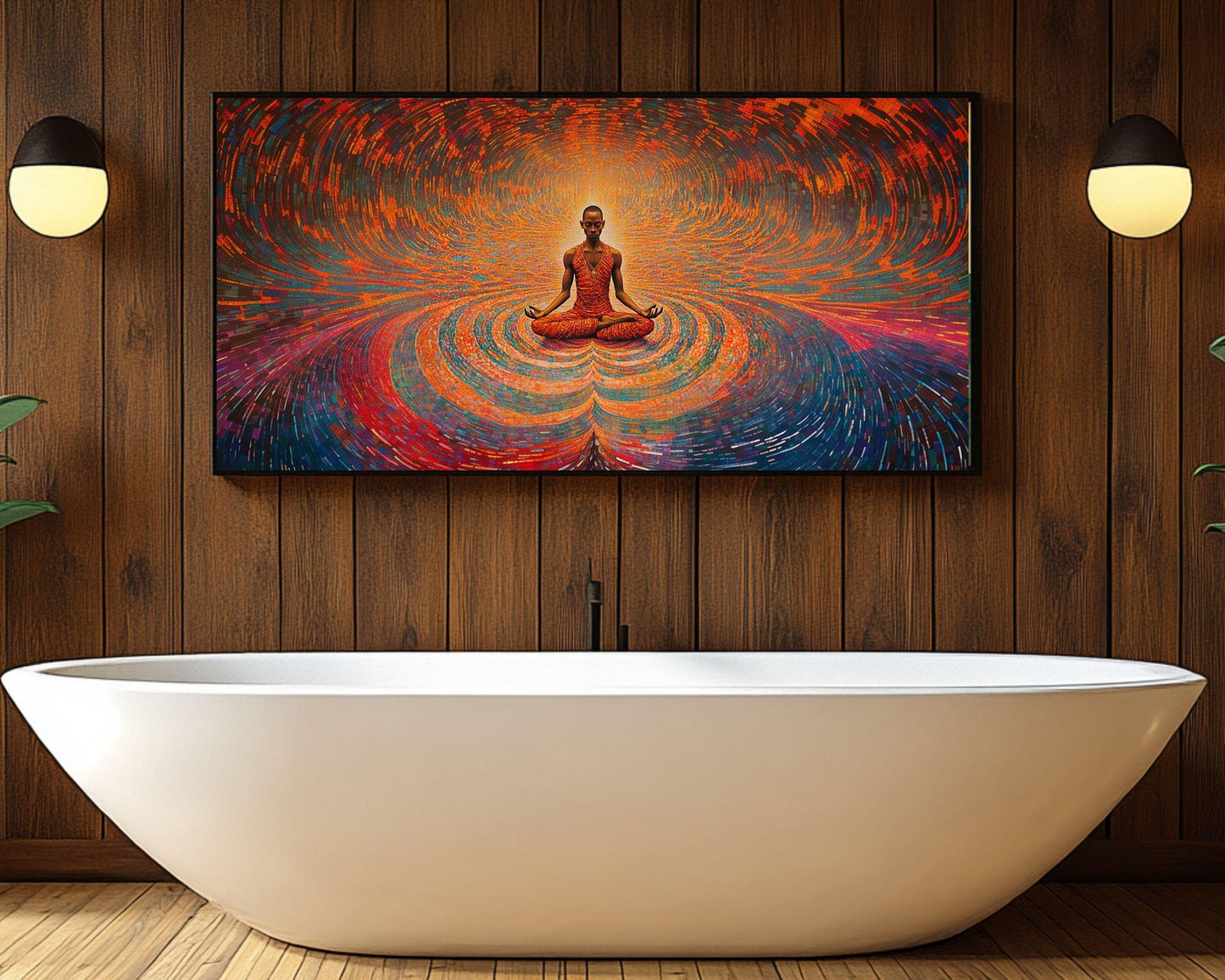 African American Meditation Canvas - Spiritual Wall Art for Living Room or Office - Gift for Yoga Lovers