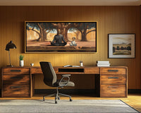 Colorful abstract portrait canvas art showcasing an African American woman, perfect for enhancing your space as African American wall art.