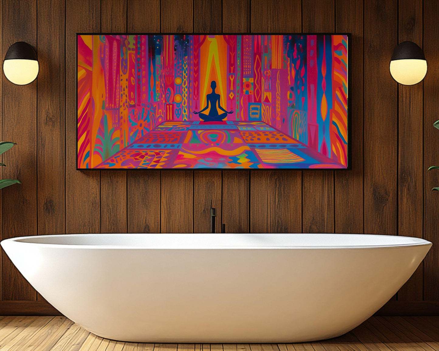 Modern Abstract Meditation Art - Vibrant Canvas Print for Living Room or Yoga Studio - Mindfulness Gift