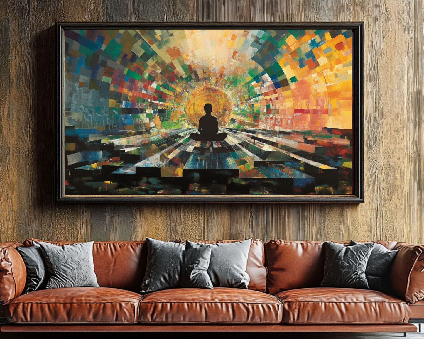 Abstract Meditation Art - Vibrant Canvas Print for Living Room or Yoga Studio - Spiritual Gift