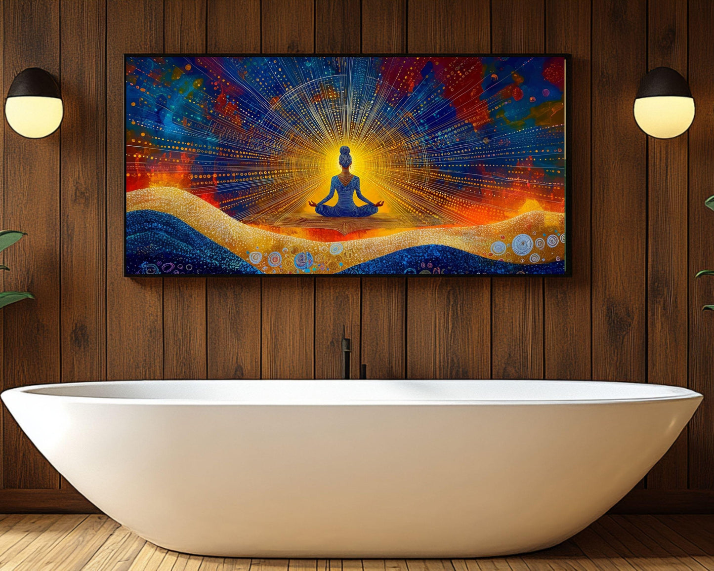 Cosmic Meditation Art - Spiritual Canvas Print for Living Room or Yoga Studio - Mindfulness Gift