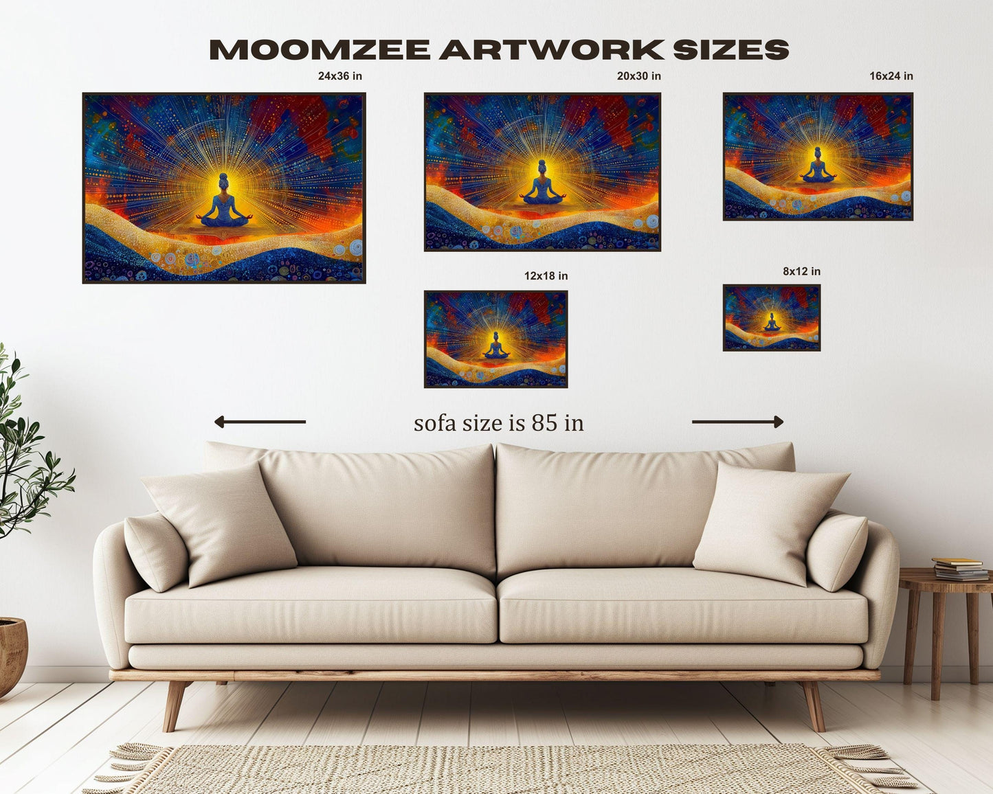 Cosmic Meditation Art - Spiritual Canvas Print for Living Room or Yoga Studio - Mindfulness Gift