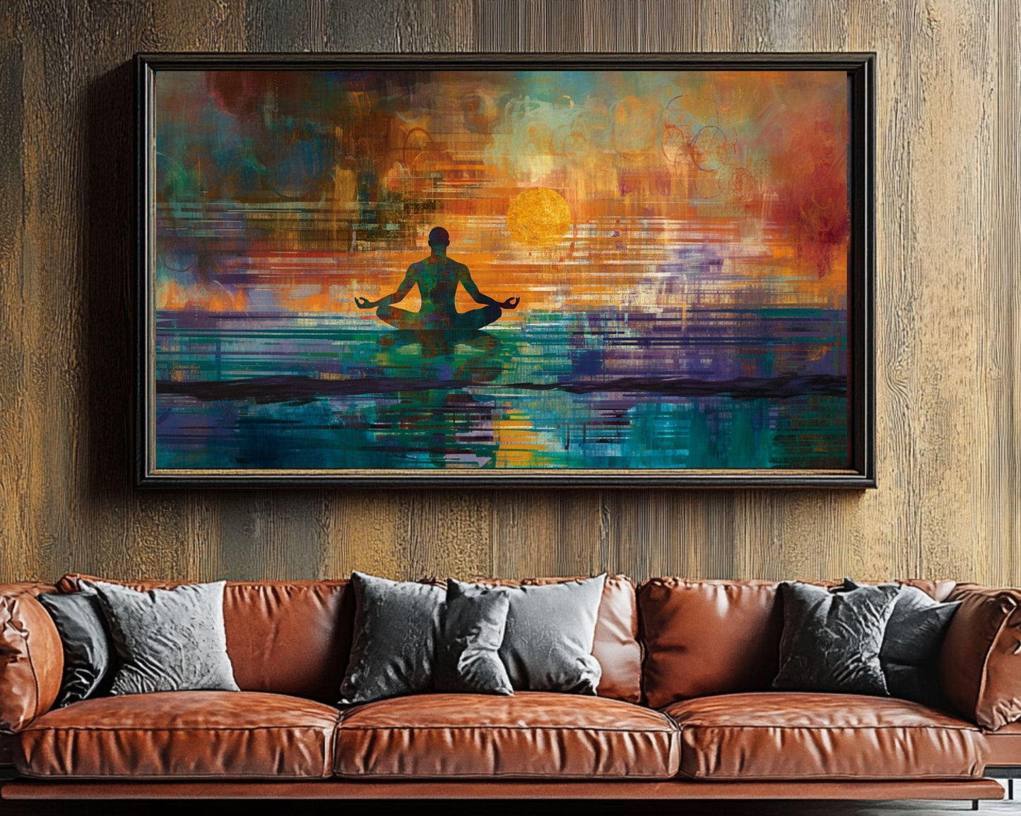 Abstract Meditation Art - Sunset Canvas Print for Living Room or Office - Spiritual Gift