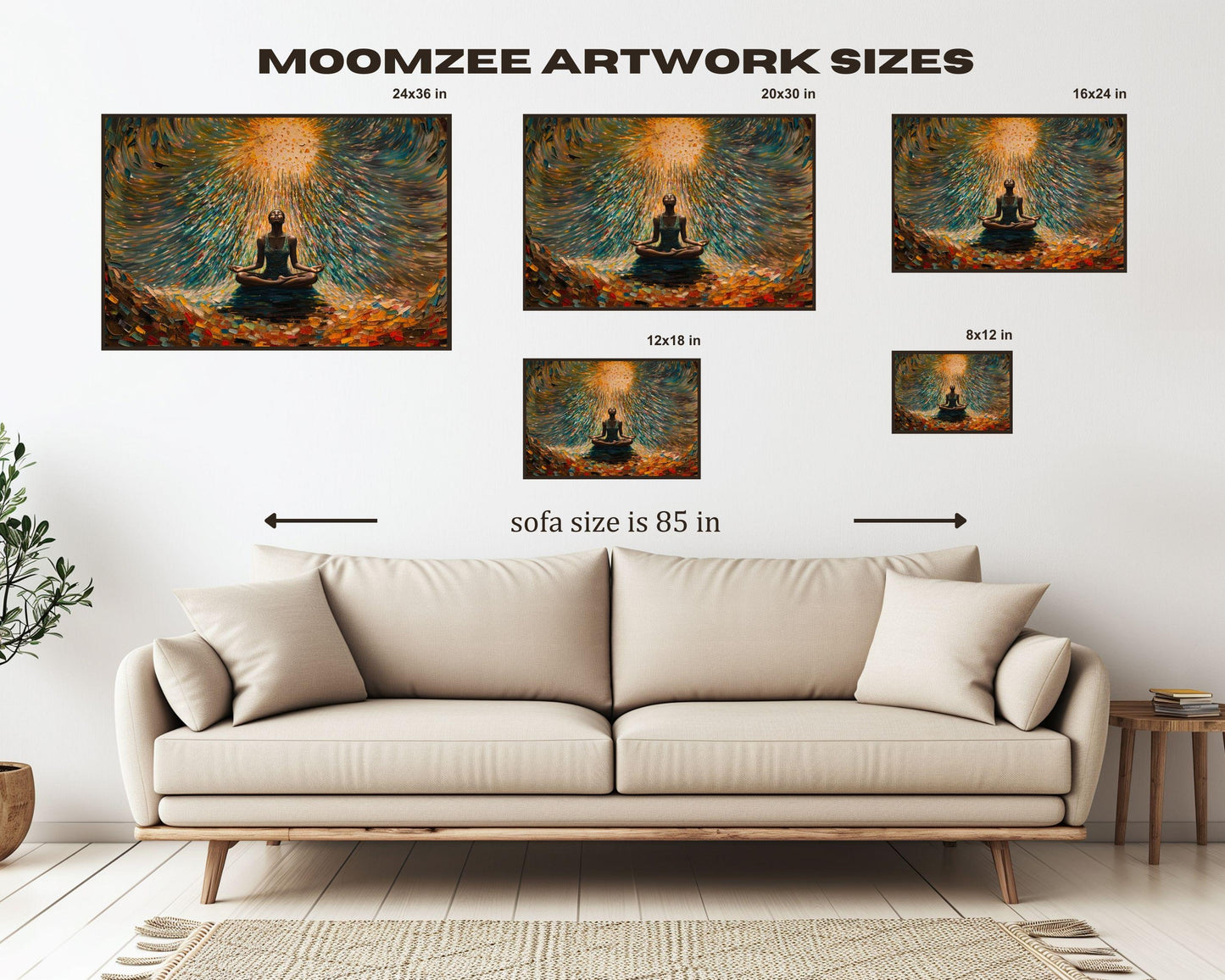 Meditation Art - Spiritual Canvas Print for Living Room or Yoga Studio - Inspirational Gift