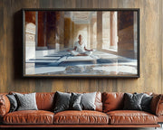 Alternate view of Elegant Black Woman Meditation African American wall art canvas print