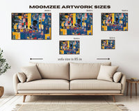 Vibrant abstract design featuring bold colors, perfect as african american wall art for modern home decor.