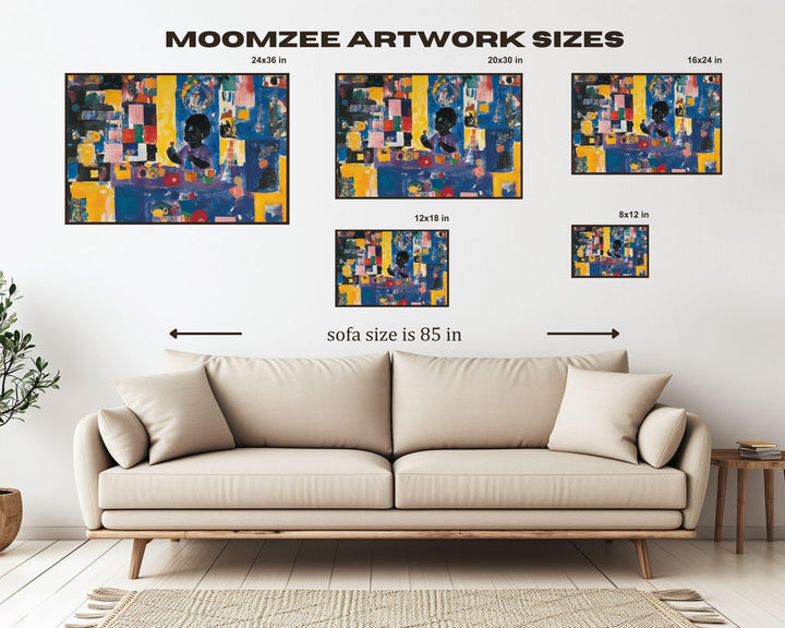 African American Wall Art Black Child Abstract Play