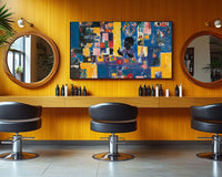 Vibrant african american wall art featuring a colorful abstract design on canvas.