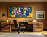 Vibrant abstract canvas art featuring bold colors, perfect as african american wall art to enhance any space.