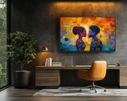 Black Love Romantic Gold cultural wall decor print by MoomZee Artwork