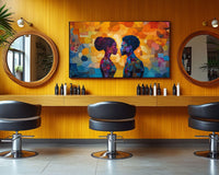 Abstract canvas art featuring vibrant colors, perfect as African American wall art to enhance any living space.