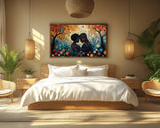 Romantic Growth Black Couple Black love wall art canvas print by MoomZee Artwork