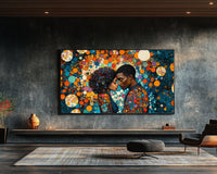 Vibrant african american wall art featuring an expressive portrait on canvas, perfect for stunning home decor.