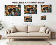 Alternate view of Abstract Love Black Couple Black love wall art canvas print