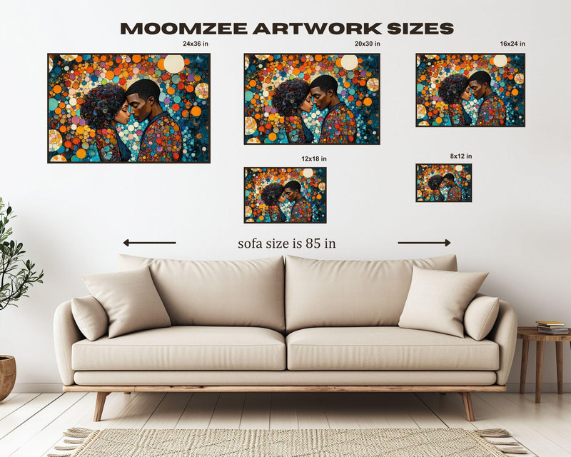 Abstract Love Black Couple African American Wall Art