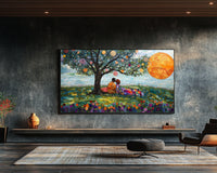 Vibrant canvas art featuring an African American woman with colorful patterns, perfect as African American wall art.