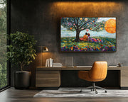 Romantic Picnic Black Couple Black love wall art artwork view