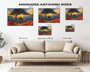 Alternate view of Romantic Sunset Picnic Black love wall art canvas print