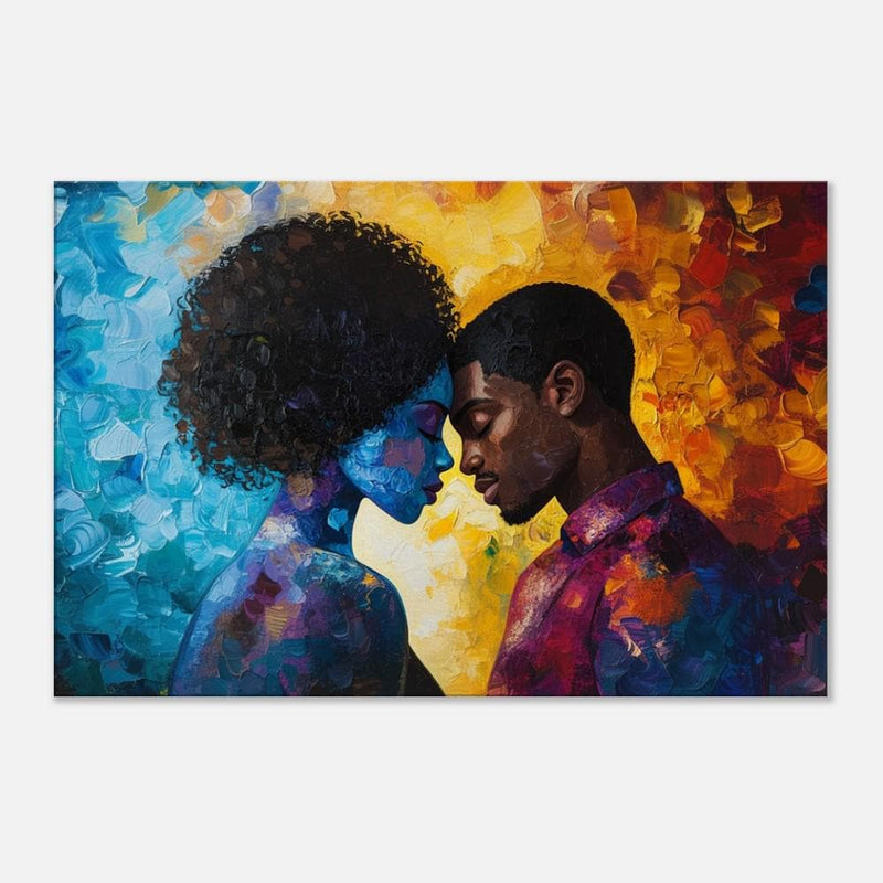Romantic Black Couple African American Wall Art Canvas Print