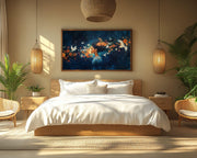 Midnight Bloom Black Goddess with Doves African American canvas print artwork by MoomZee Artwork