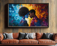 Colorful abstract canvas art, vibrant design celebrating African American culture, perfect for enhancing any space as African American wall art.