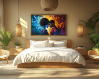 Vibrant abstract canvas art featuring bold colors, perfect as african american wall art for modern decor.