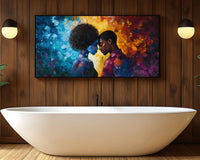 Vibrant abstract canvas art showcasing rich colors, perfect for adding a touch of african american wall art to any space.