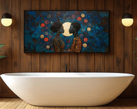 Colorful abstract canvas art featuring vibrant shapes and patterns, perfect for african american wall art enthusiasts.