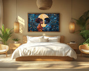 Quilted Black Couple Black love wall art artwork view