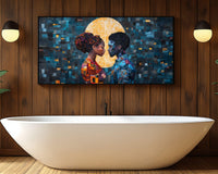 Vibrant abstract canvas art featuring bold colors, perfect as African American wall art for modern decor.