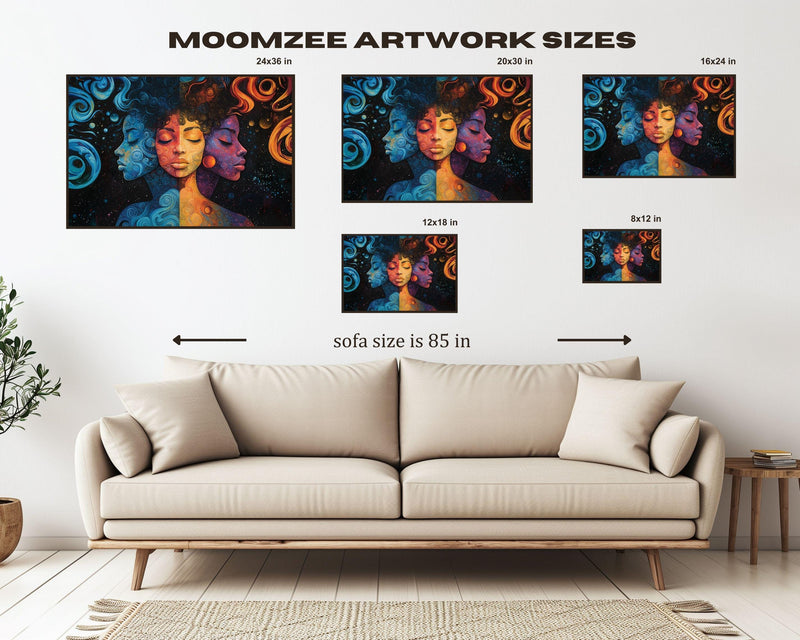 Cosmic Unity Black Art African American Wall Art Canvas