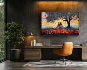 Romantic Sunset Black Black love wall art artwork view