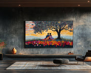 Romantic Sunset Black cultural wall decor print by MoomZee Artwork