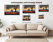 Alternate view of Romantic Sunset Black Black love wall art canvas print