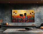 Golden Field Black Love African American Wall Art Canvas