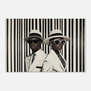 Black Couple Modern Monochrome Black love wall art canvas print by MoomZee Artwork